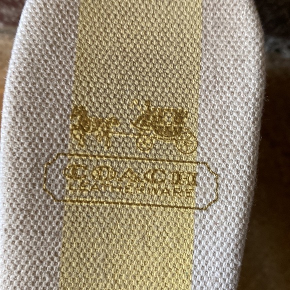 Coach Fauna white and gold Wedge thong slide sandals - Picture 3 of 8